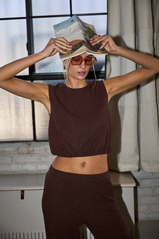 Sleeveless Bubble Hem Top