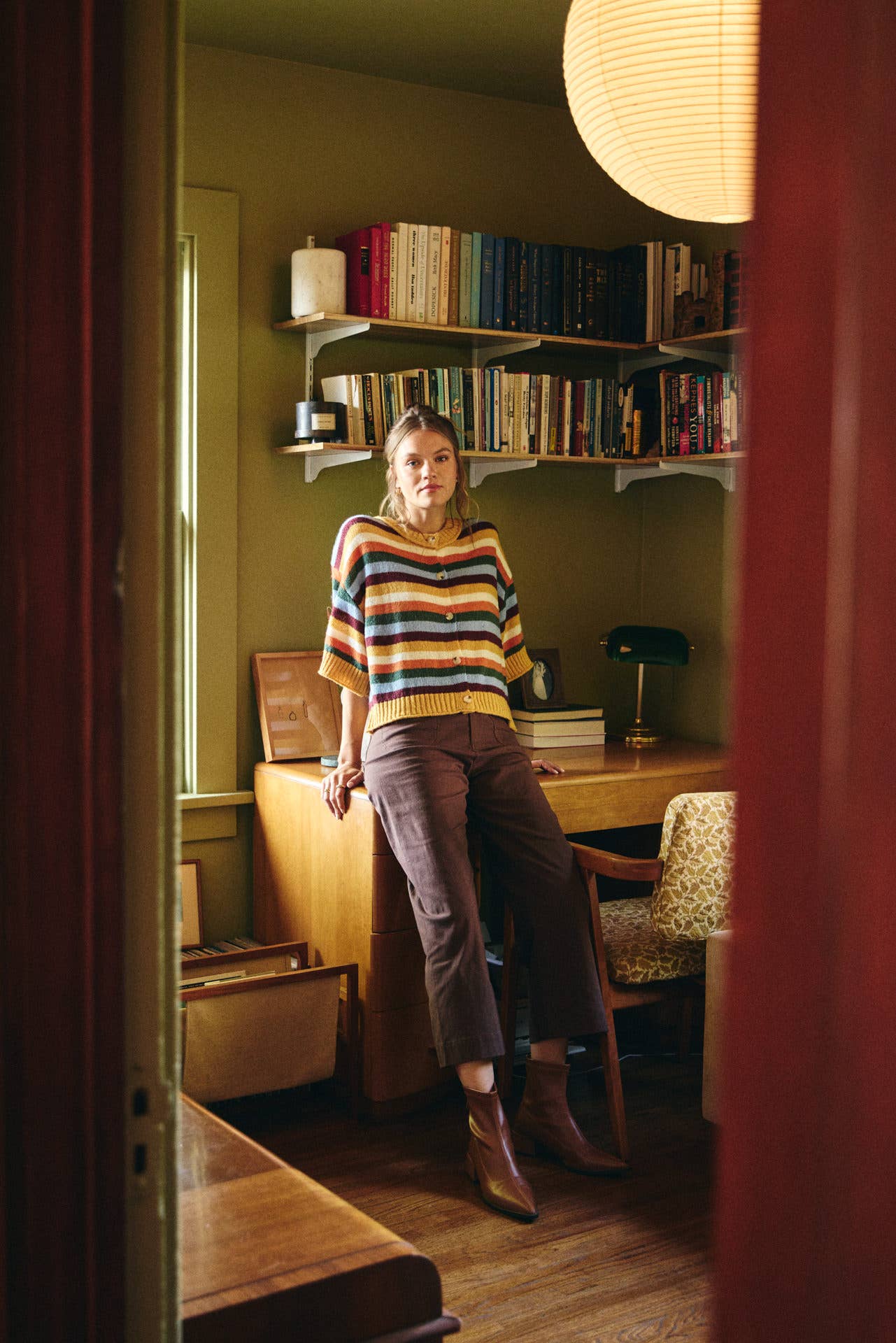 Stretchy Cotton Linen Ankle Pants