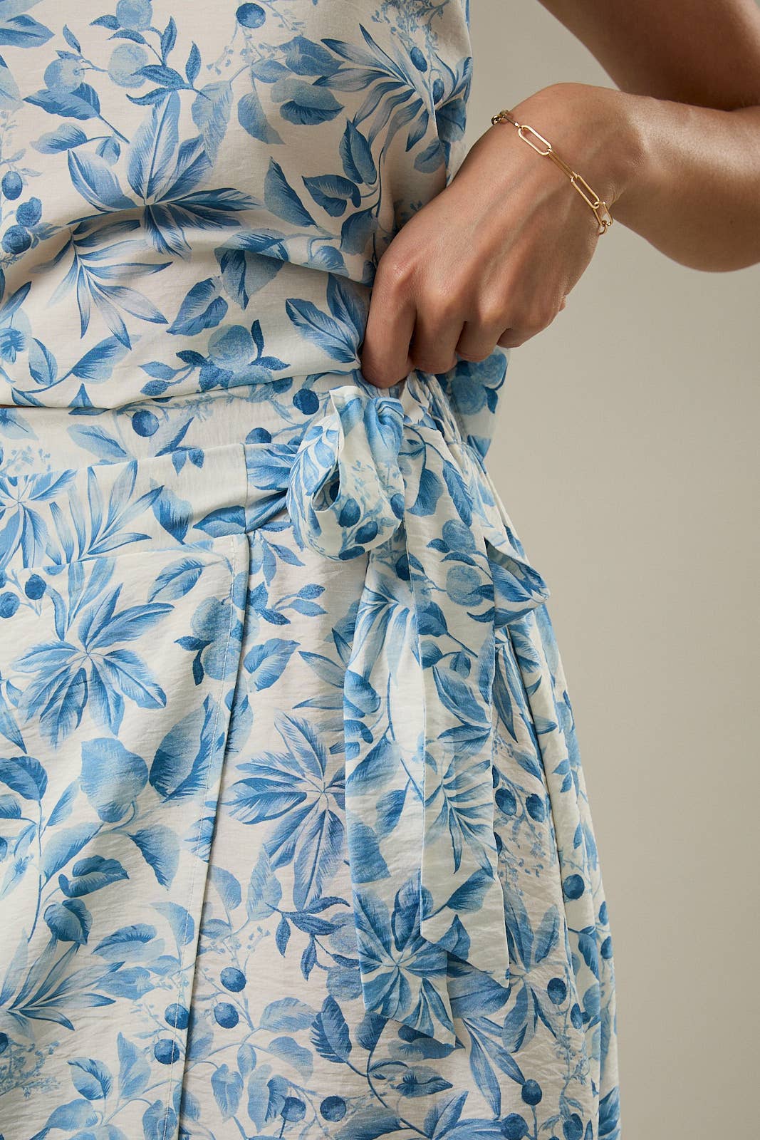 High Waist Faux Wrap Skirt