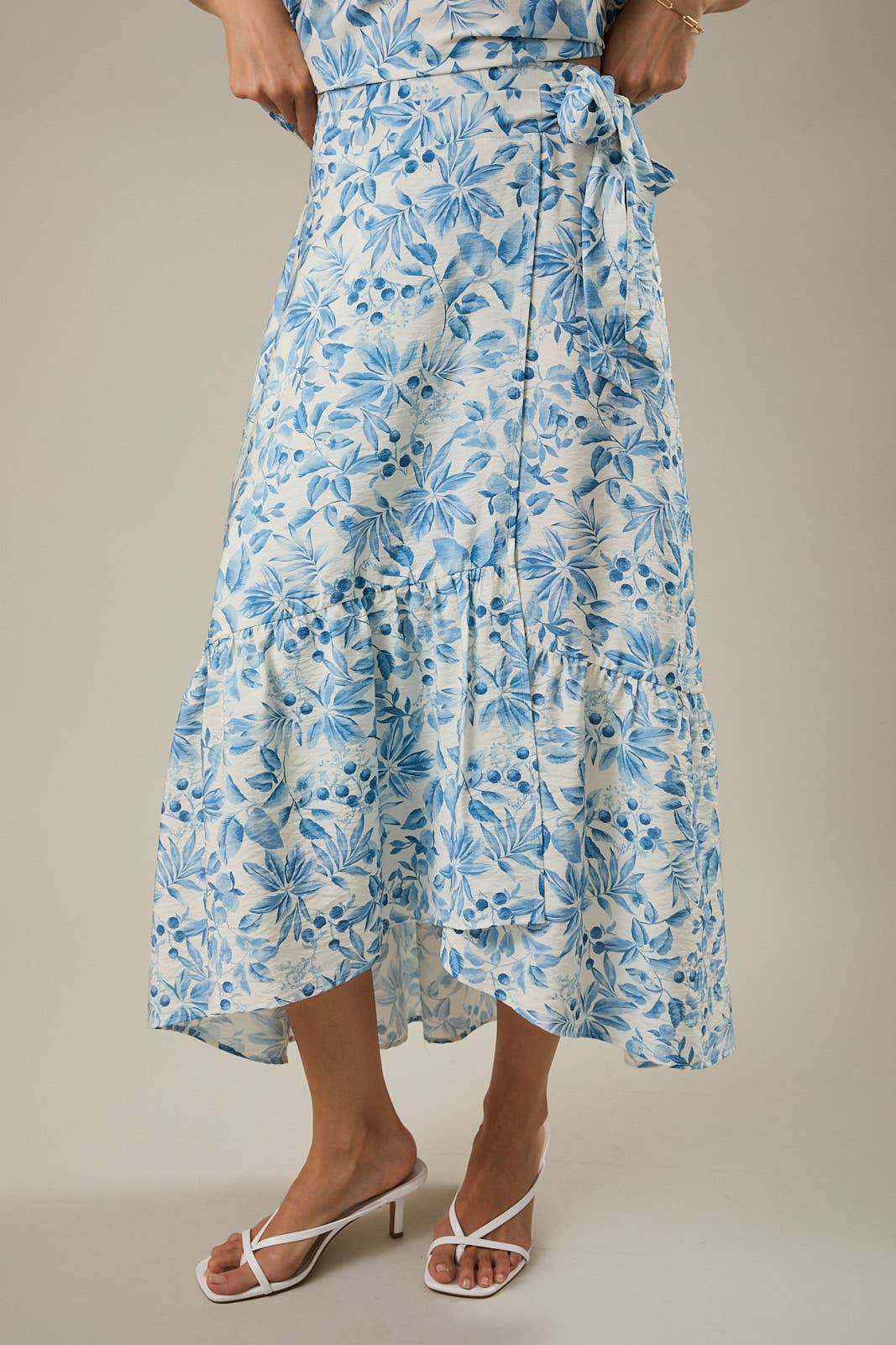 High Waist Faux Wrap Skirt