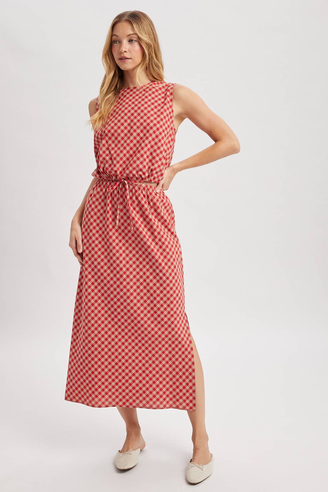Plaid Bubble Top & Skirt Set