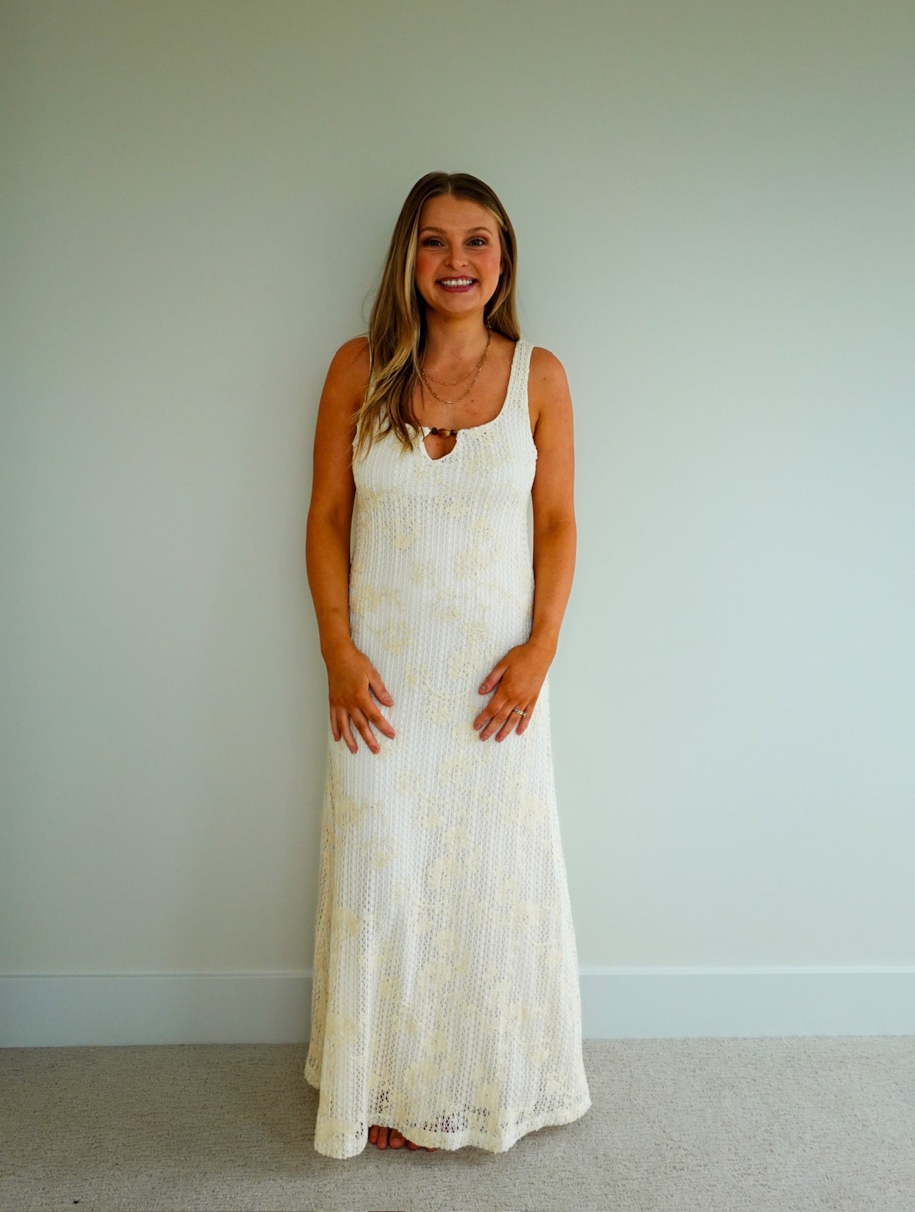 Floral Fauxchet Jacquard Dress