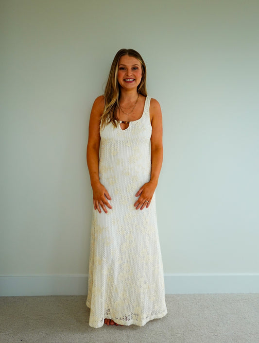 Floral Fauxchet Jacquard Dress