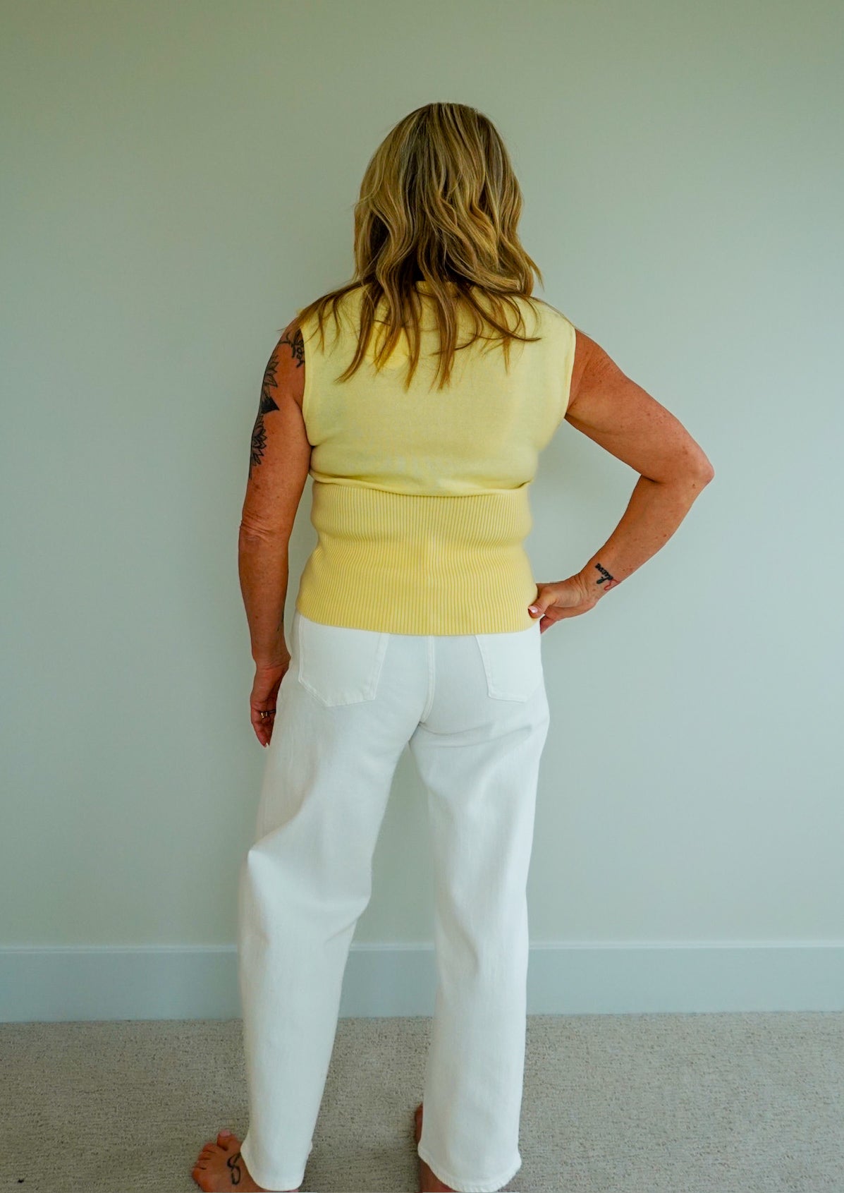 Sleeveless Button Down Ribbed Top