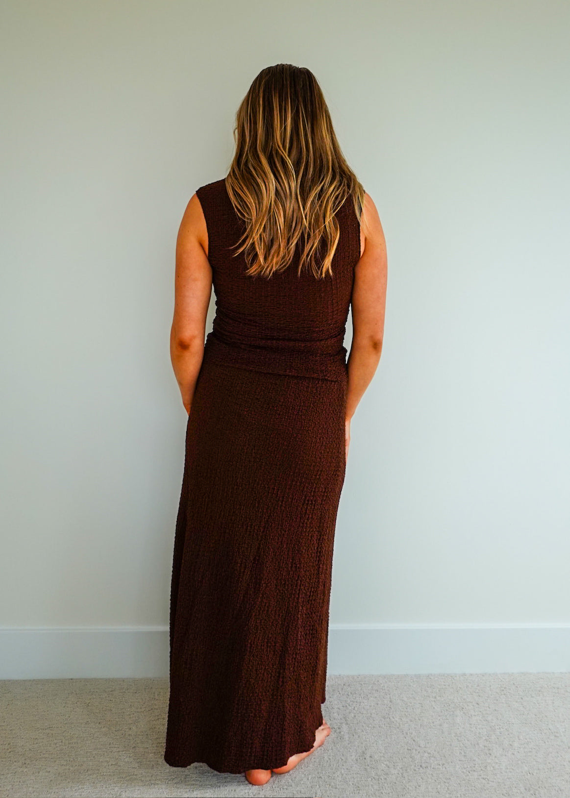 Bubble-Textured Jersey Skirt