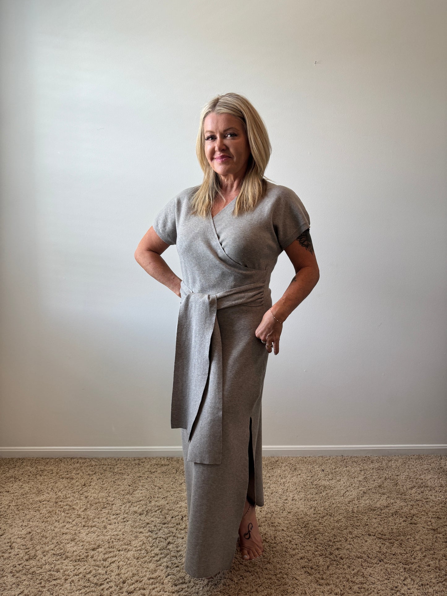 Front-Tie Wrap Dress