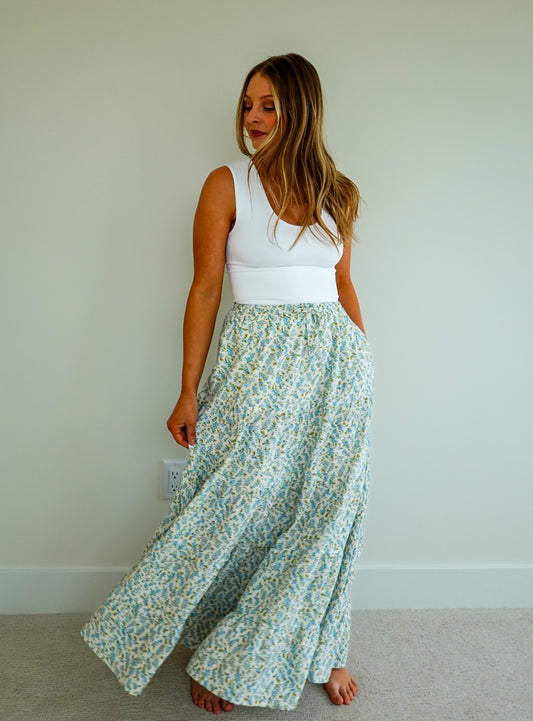 Floral Tiered Maxi Skirt