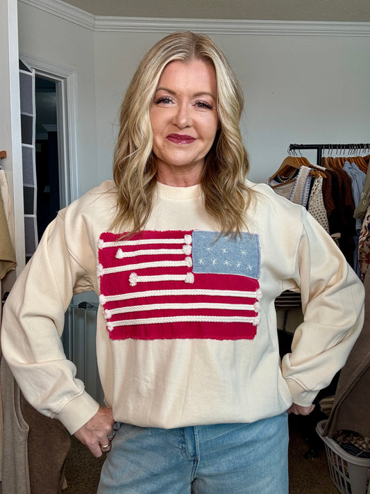 Flag Patch Sweatshirt
