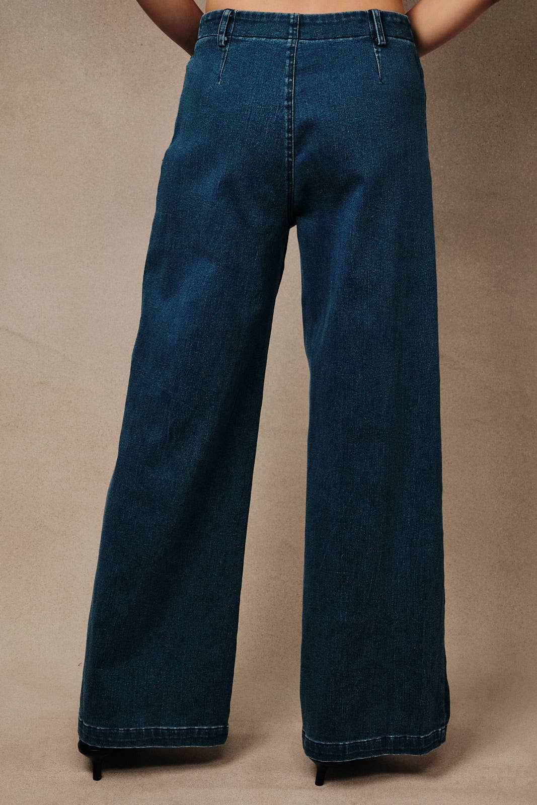 High Rise Stretch Wide Leg Denim
