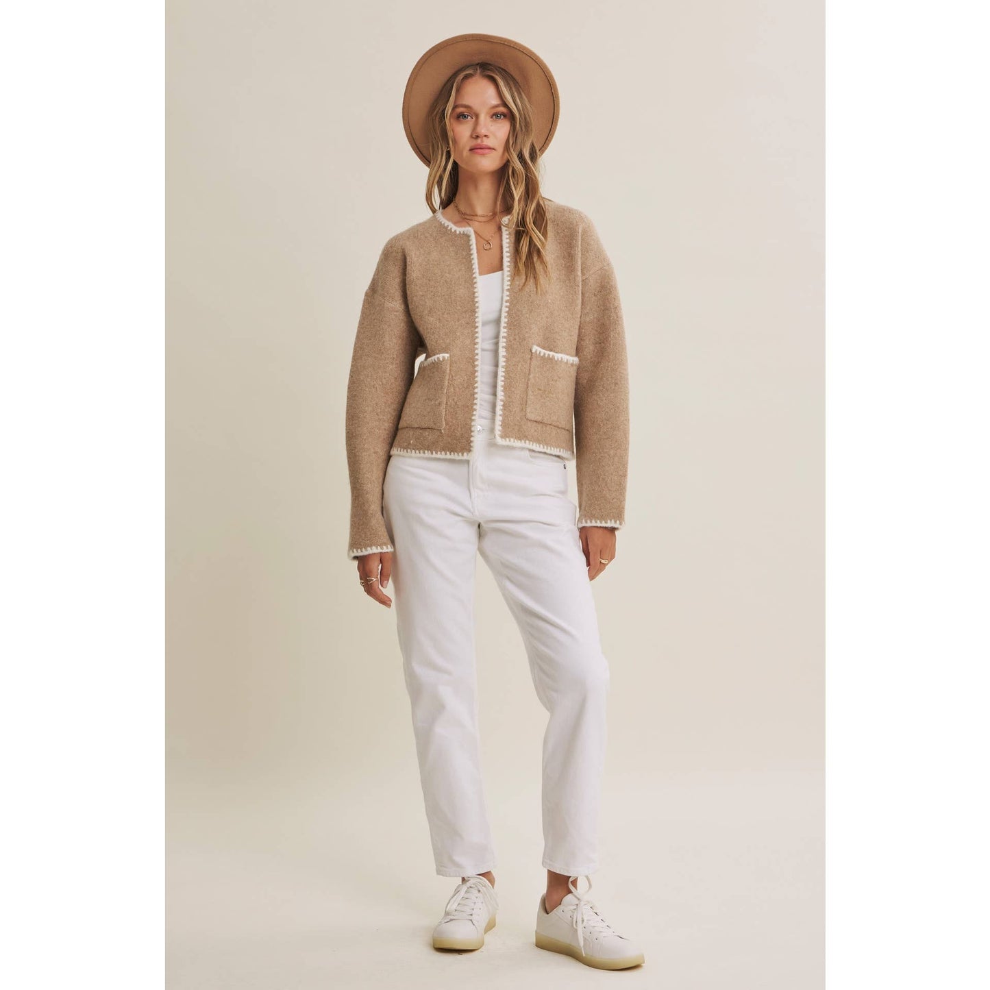 Soft Brush Wool Blend Cardigan
