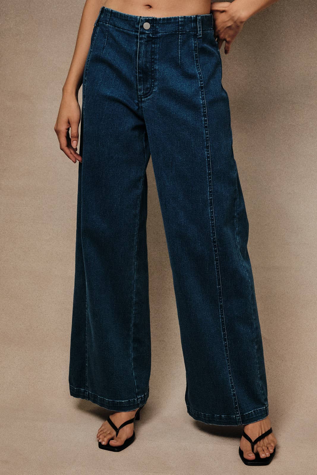 High Rise Stretch Wide Leg Denim