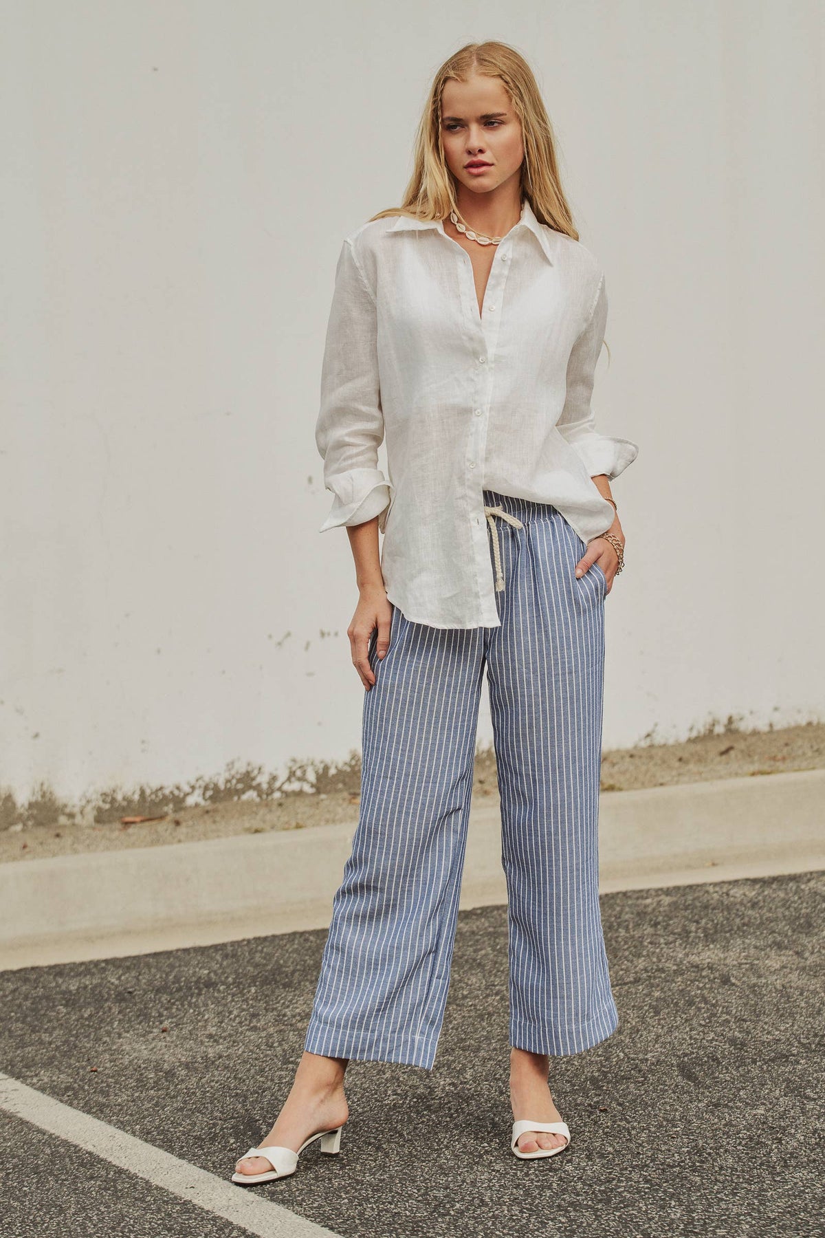 Linen Long Sleeve Button-Down Shirt