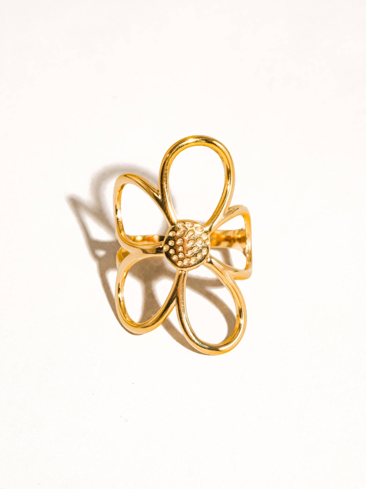 Isolde 18K Gold Non-Tarnish Large Floral Ring
