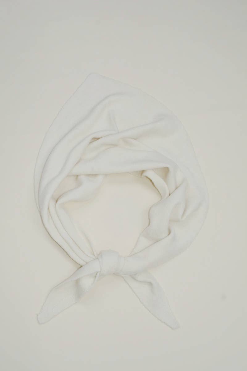 Soft Knit Triangle Multi‑way Wear Women Warm Shawl Scarf- White or Brown