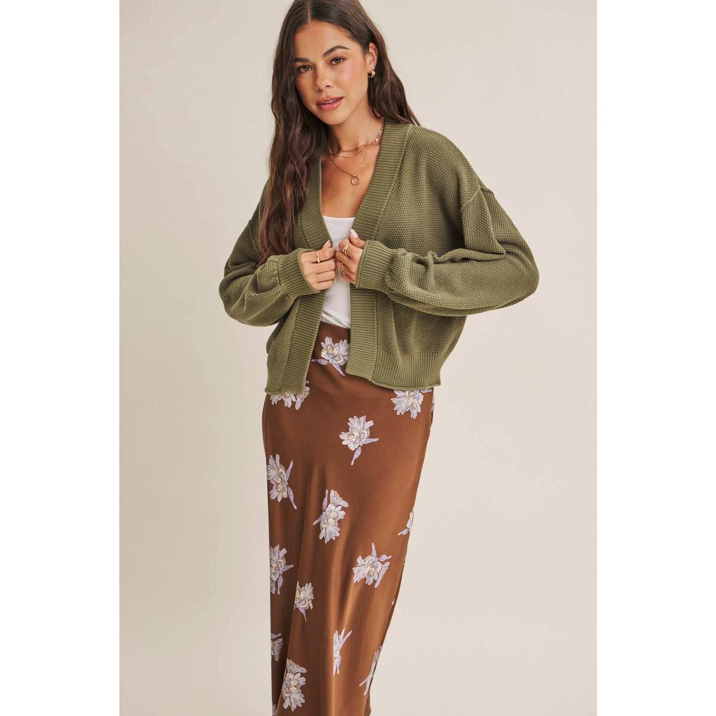 Fall Satin Midi Skirt