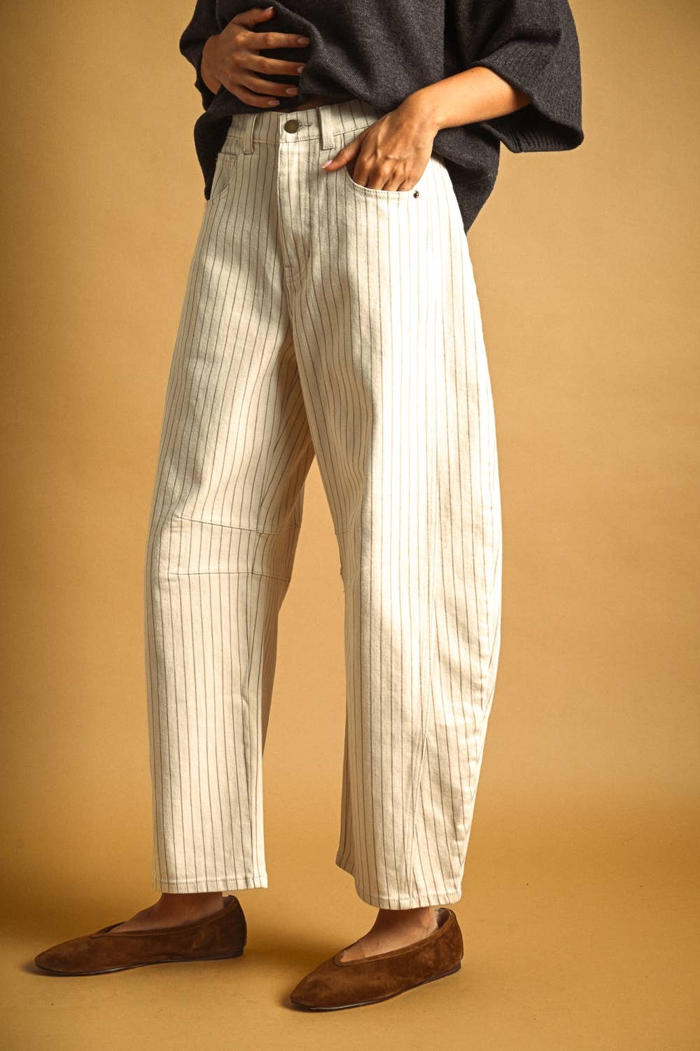 Pinstripe Barrel Pants