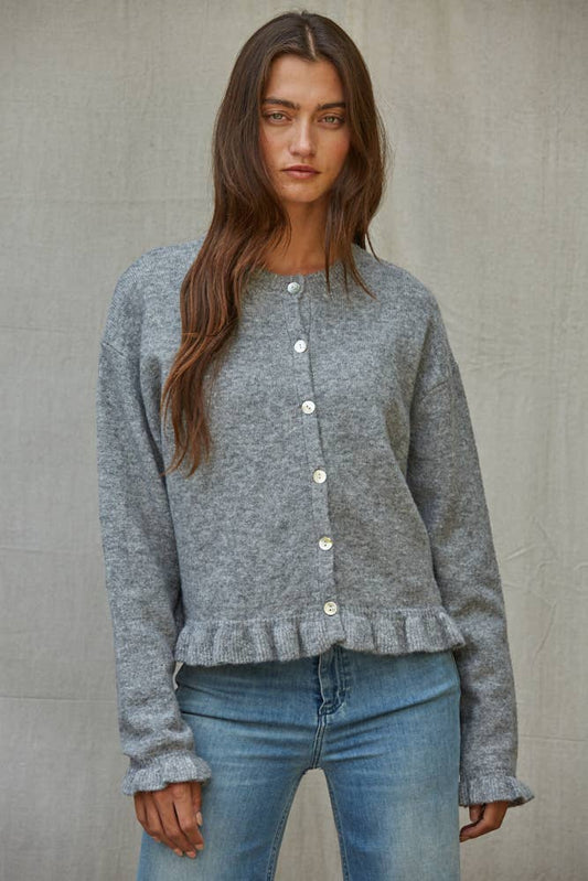 Knit Sweater Buttondown Long Sleeve Cardigan