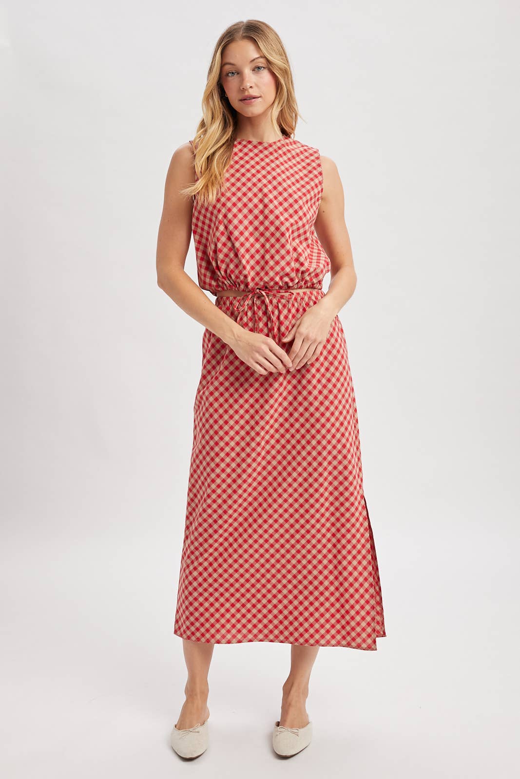 Plaid Bubble Top & Skirt Set
