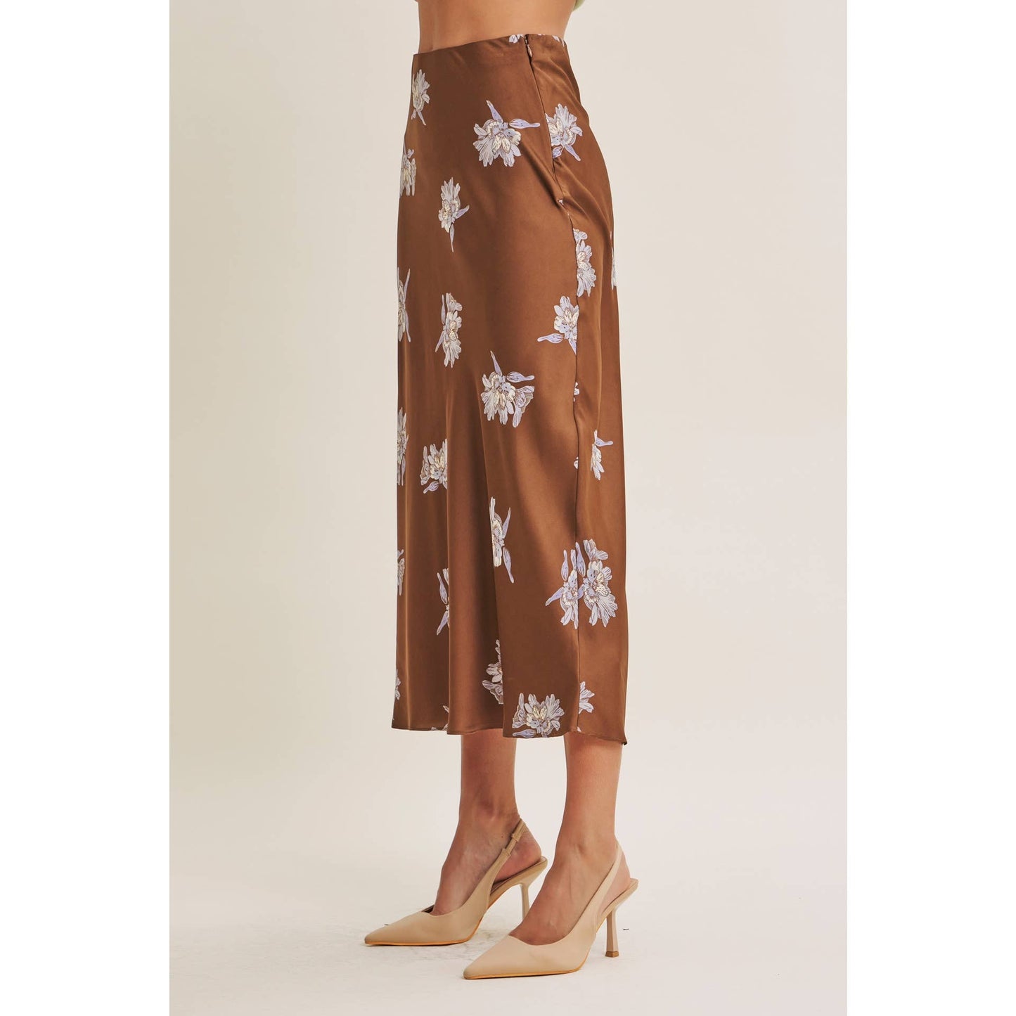 Fall Satin Midi Skirt