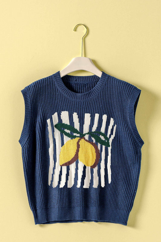 Lemon Graphic Sleeveless Sweater