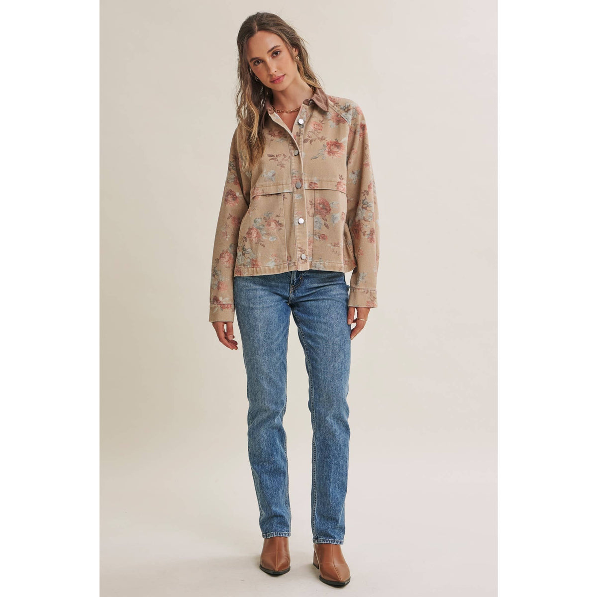 Wild Rose Afternoon Vintage Garment-Washed Jacket