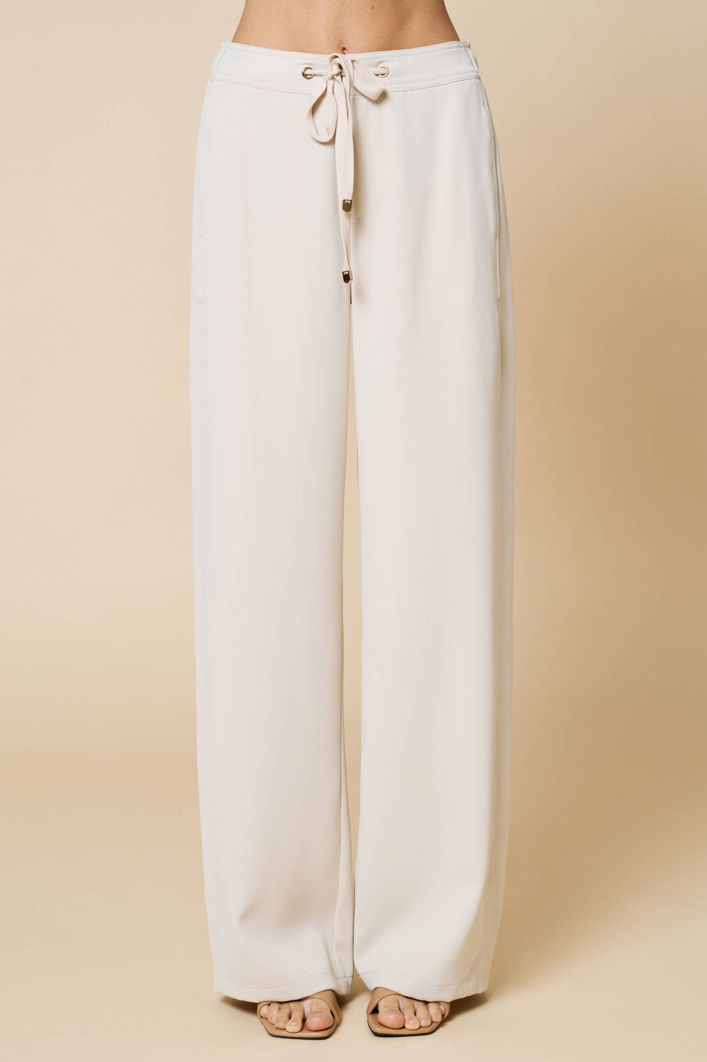 Wide Leg Draw String Pants With Pockets