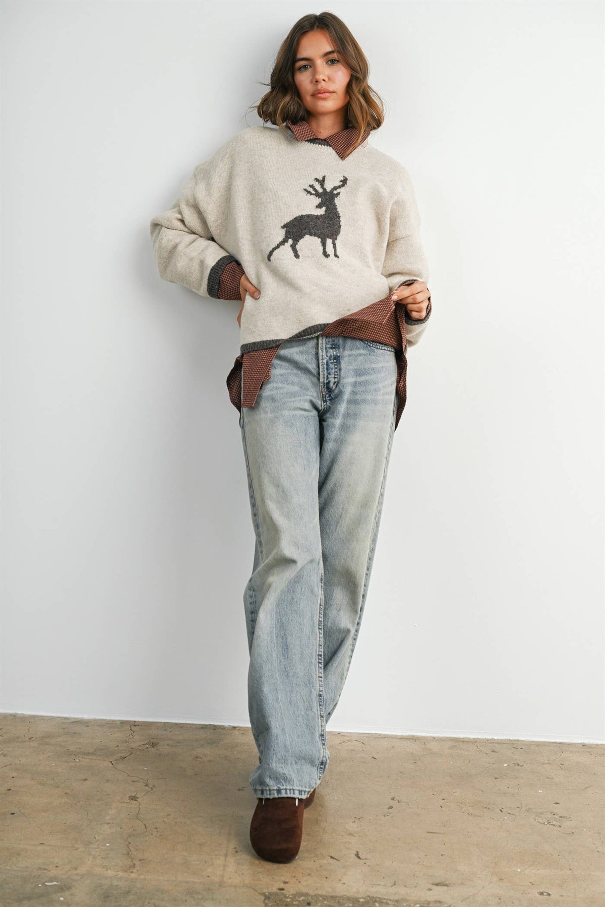 Reindeer Graphic Knit Sweater