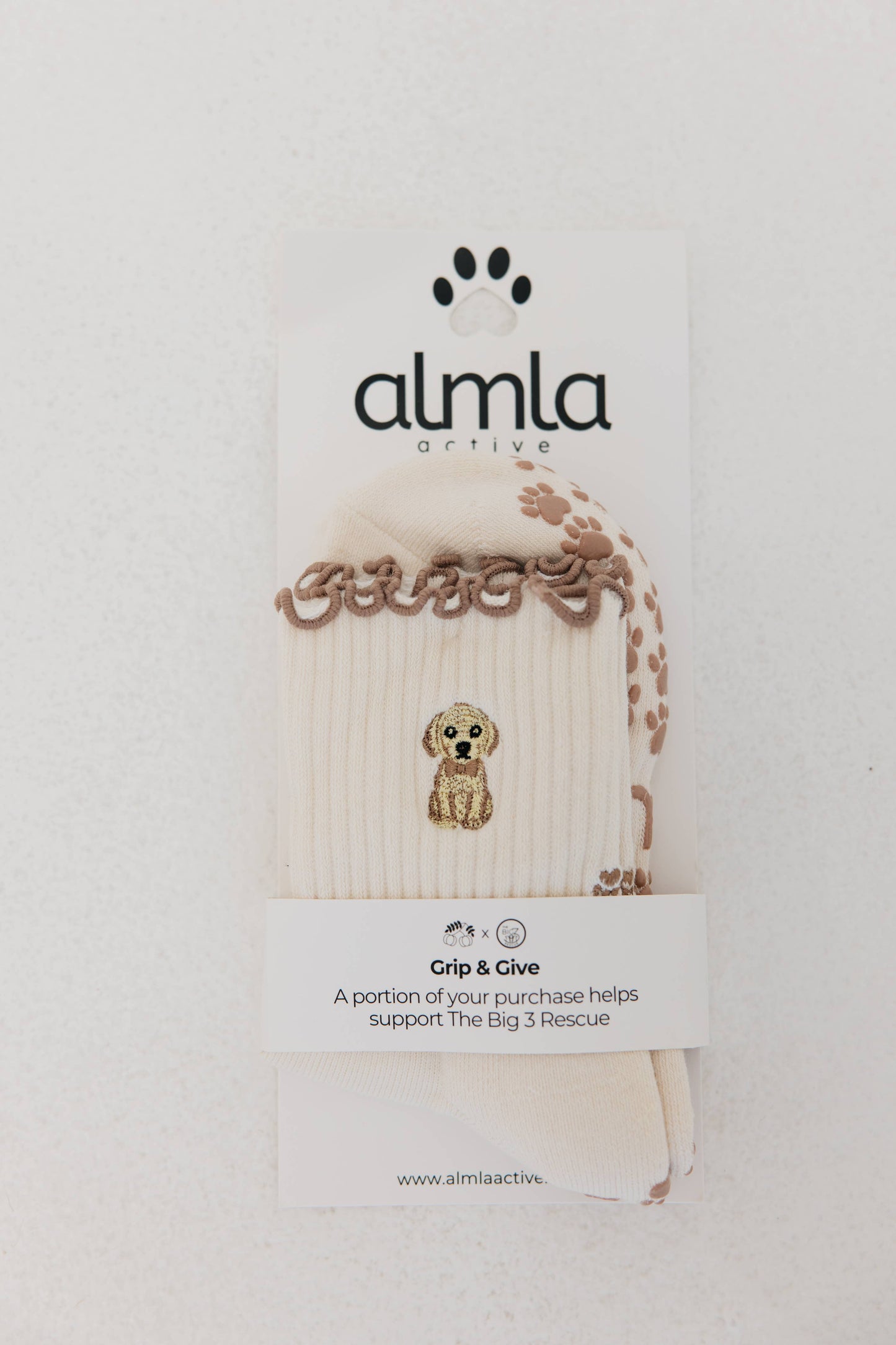 Almla Active - Golden Retriever Dog Pilates Grip Socks