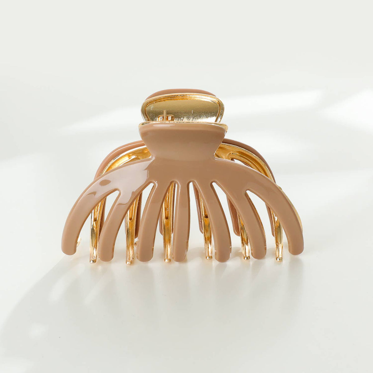 Adorro - Hailey Solid Gold Metal Octopus Claw Clip - Large