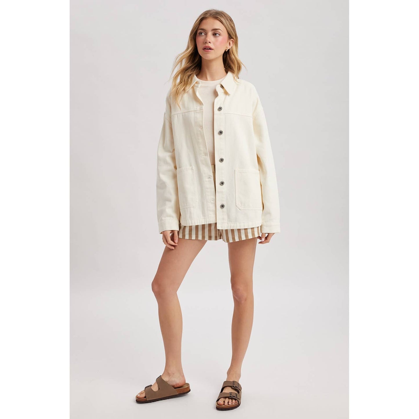Oversized Utility Denim Shirt Jacket