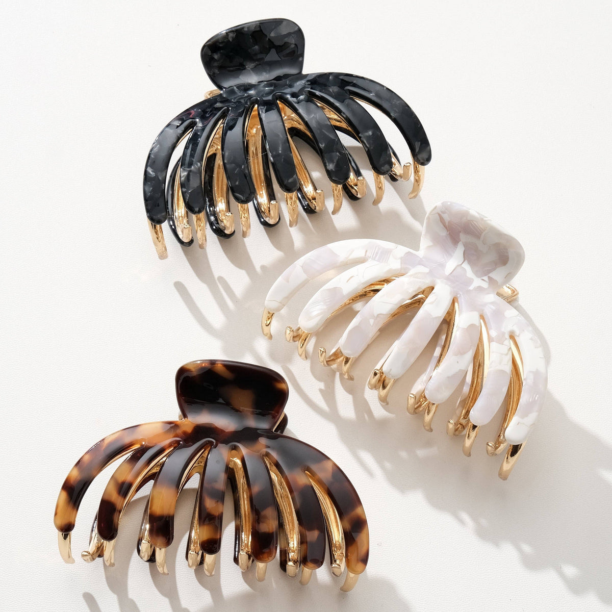 Hailey Vintage Snow Gold Metal Octopus Claw Clip - Large
