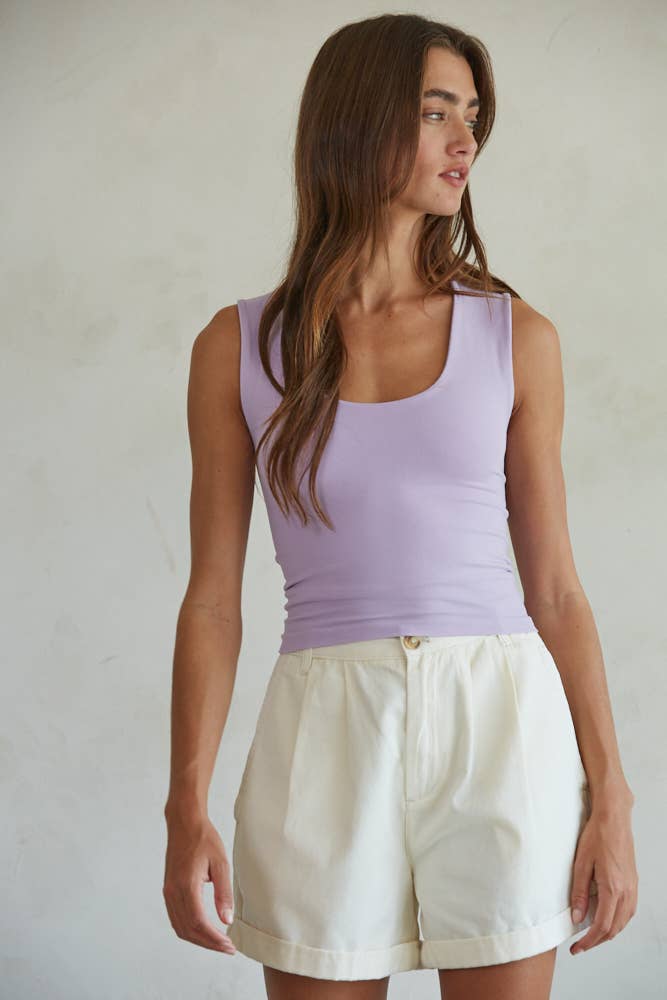 Double Layered Seamless Top- 3 Colors Available