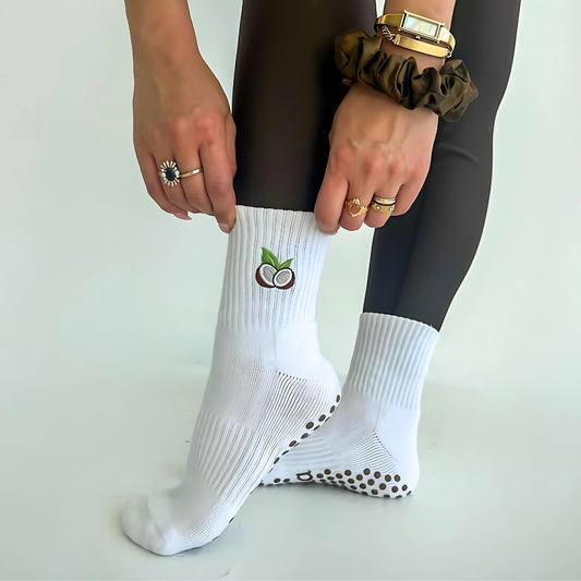 Coconut Pilates Grip Socks