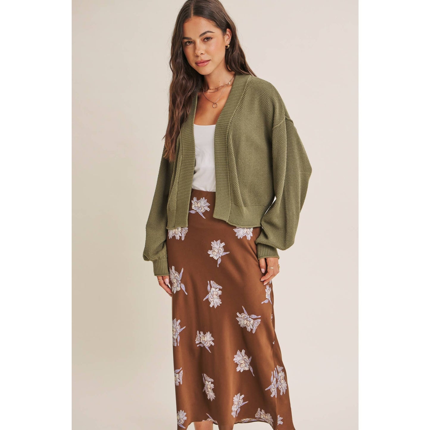 Fall Satin Midi Skirt