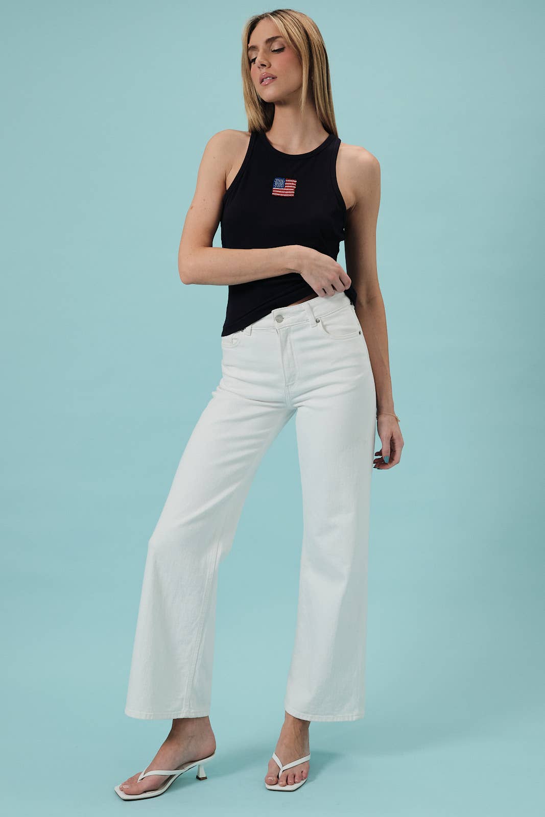Beaded Flag Ribbed Tank
