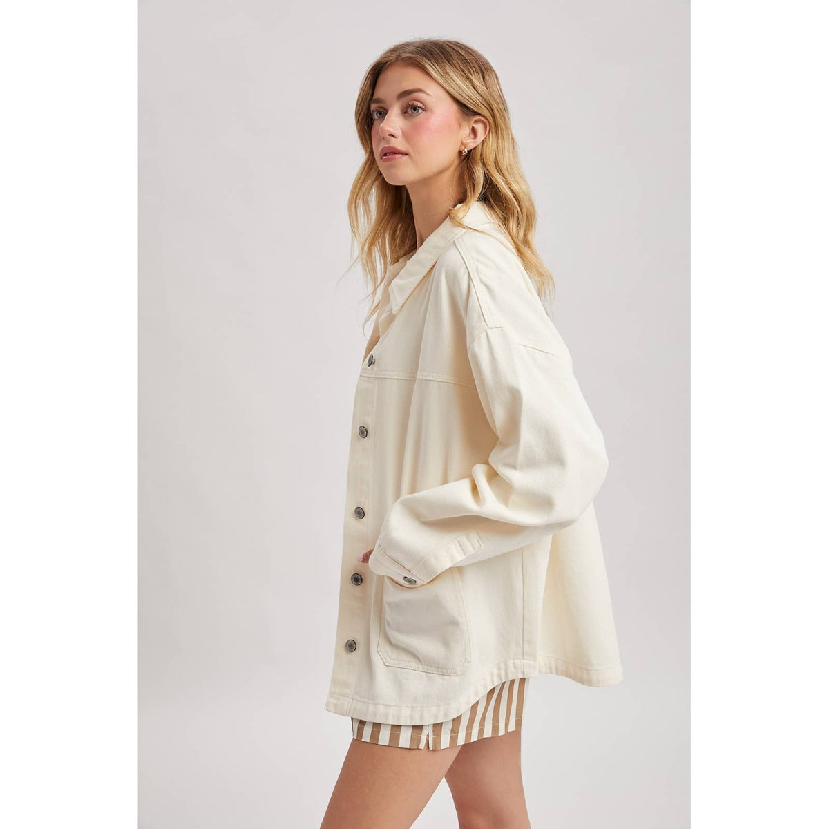 Oversized Utility Denim Shirt Jacket