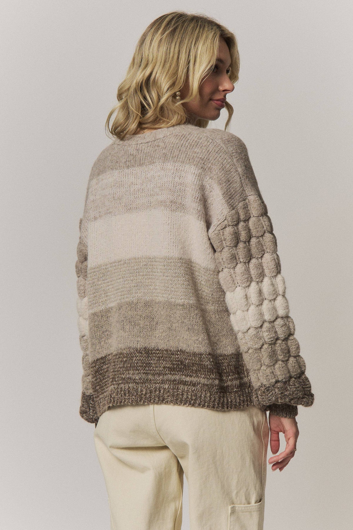 Bubble Sleeve Knit Cardigan