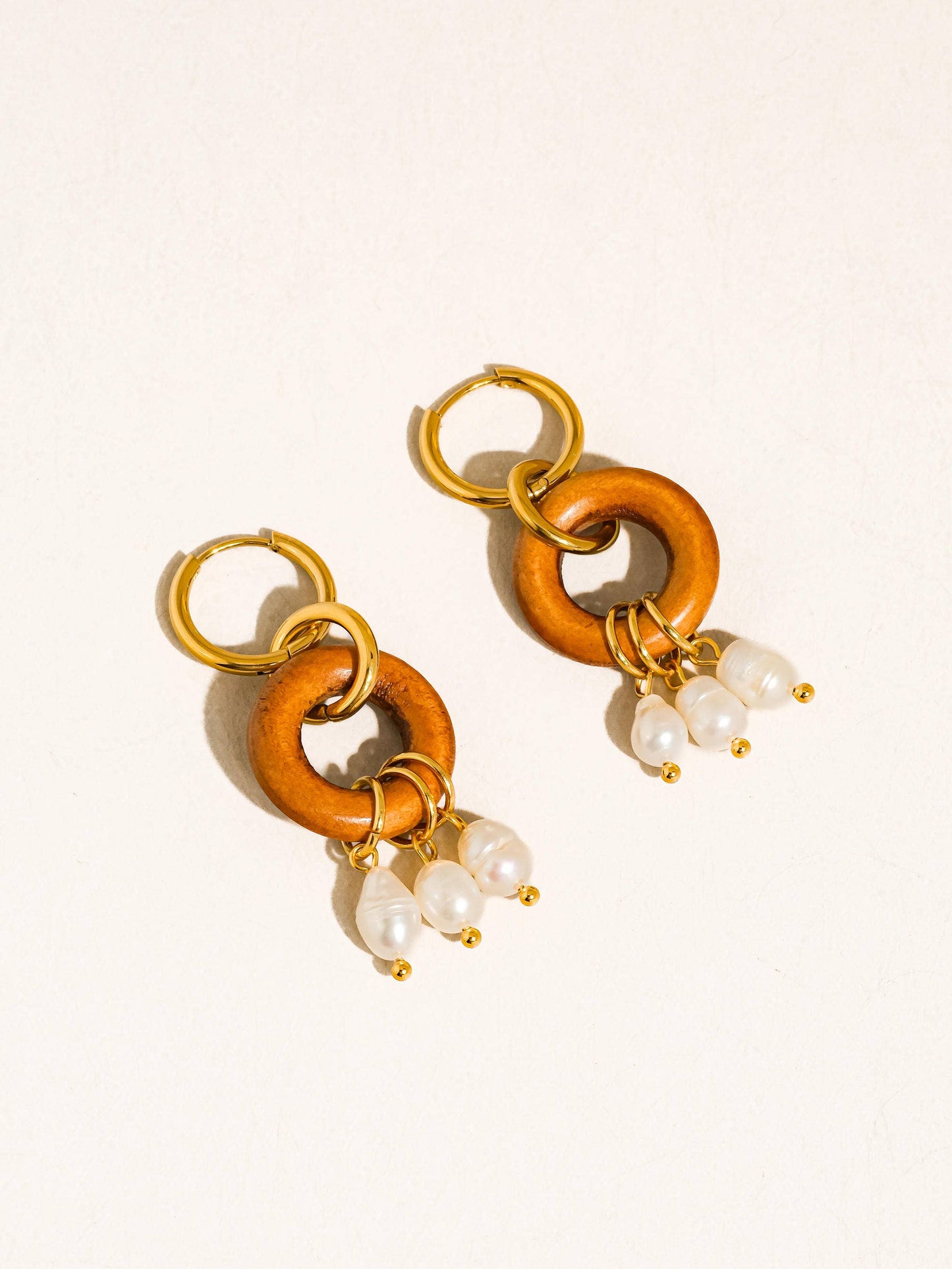 Valesse 18K Gold Non-Tarnish Pearl Drop Earrings