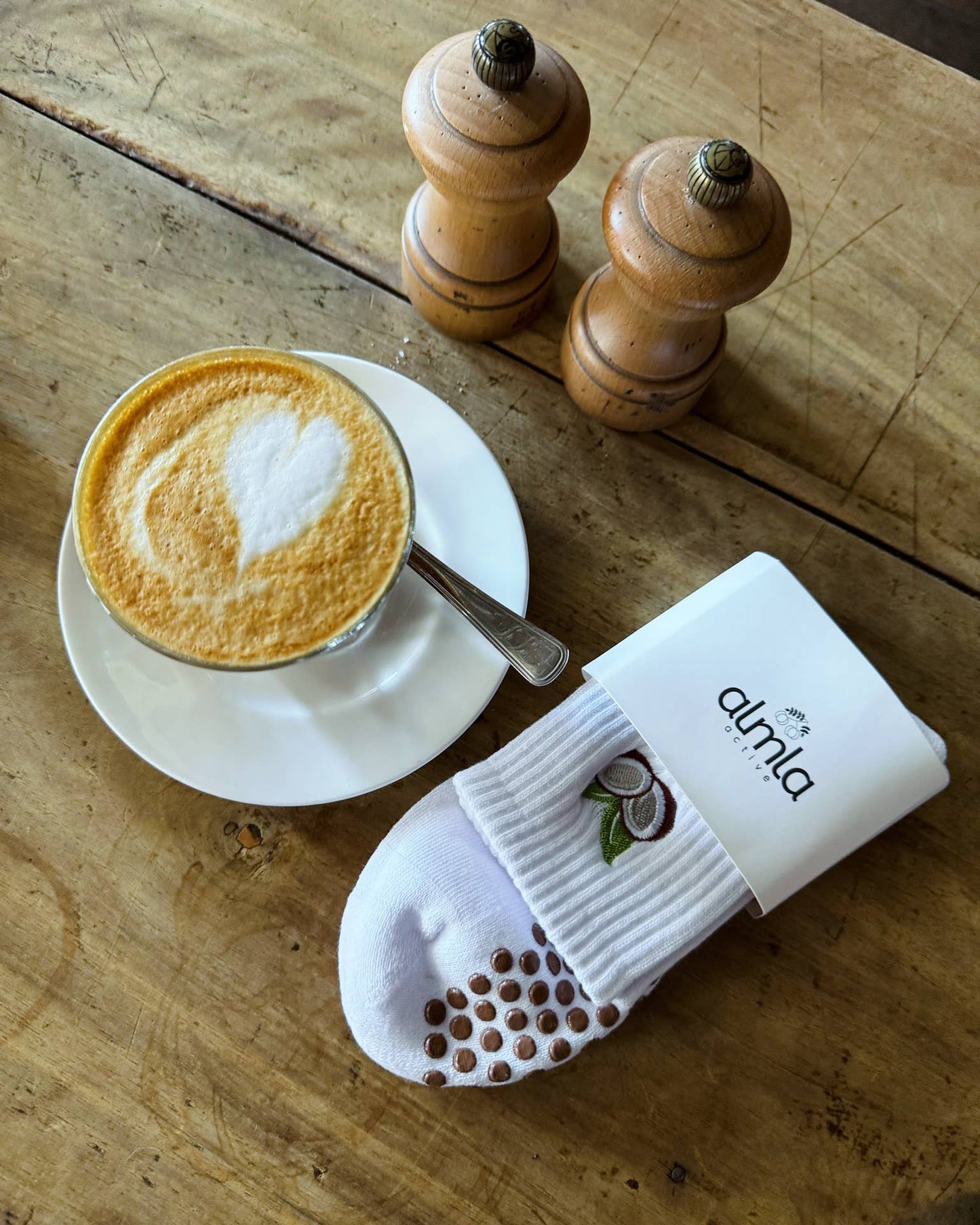 Coconut Pilates Grip Socks