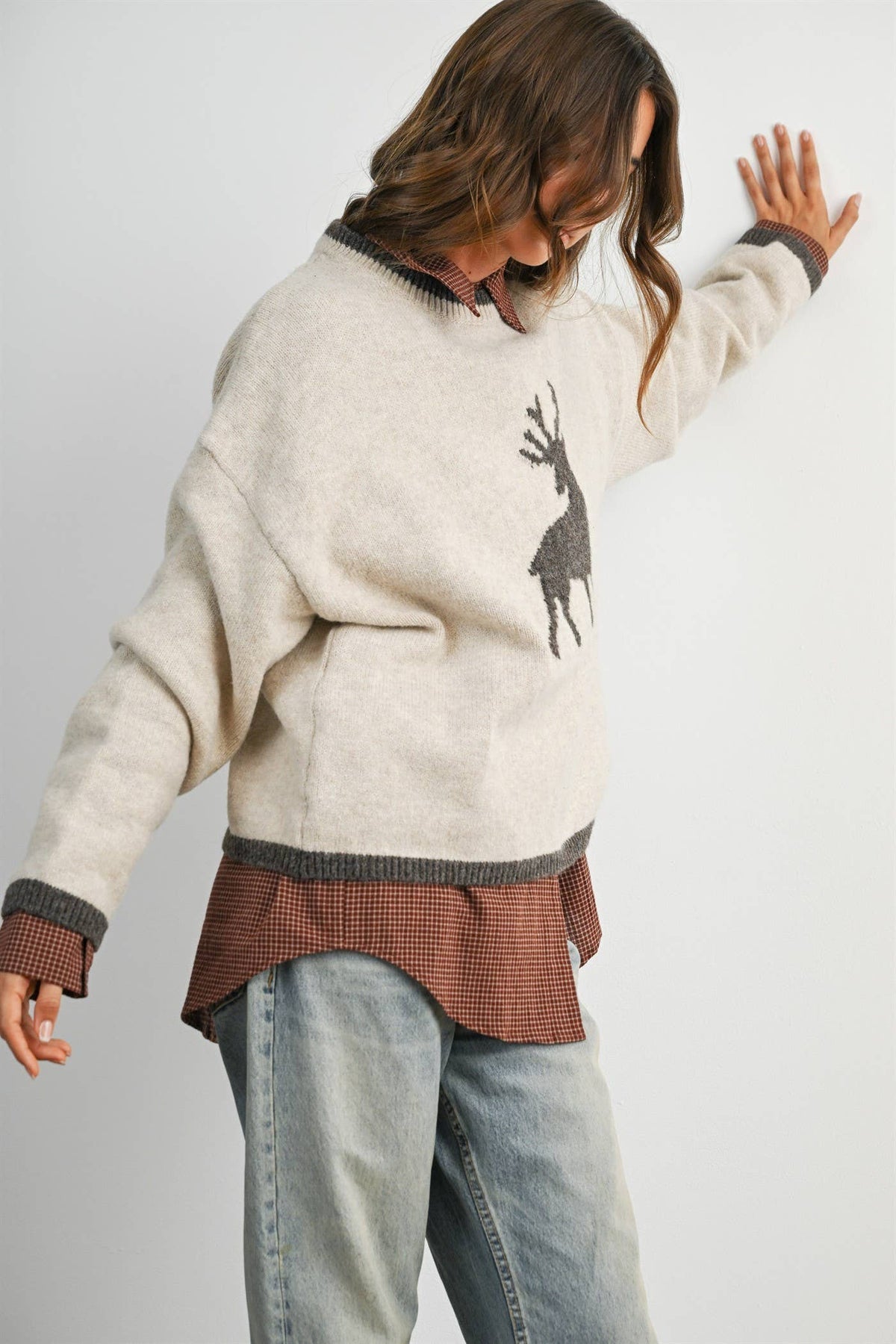 Reindeer Graphic Knit Sweater