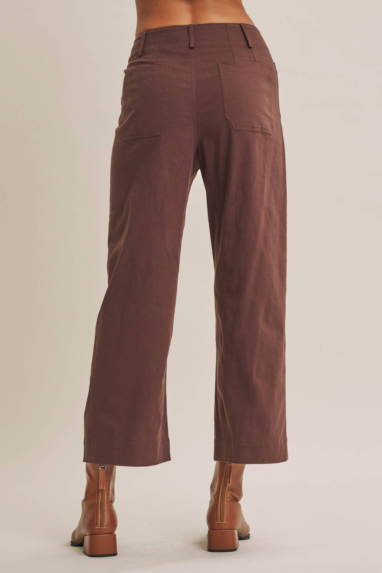 Stretchy Cotton Linen Ankle Pants