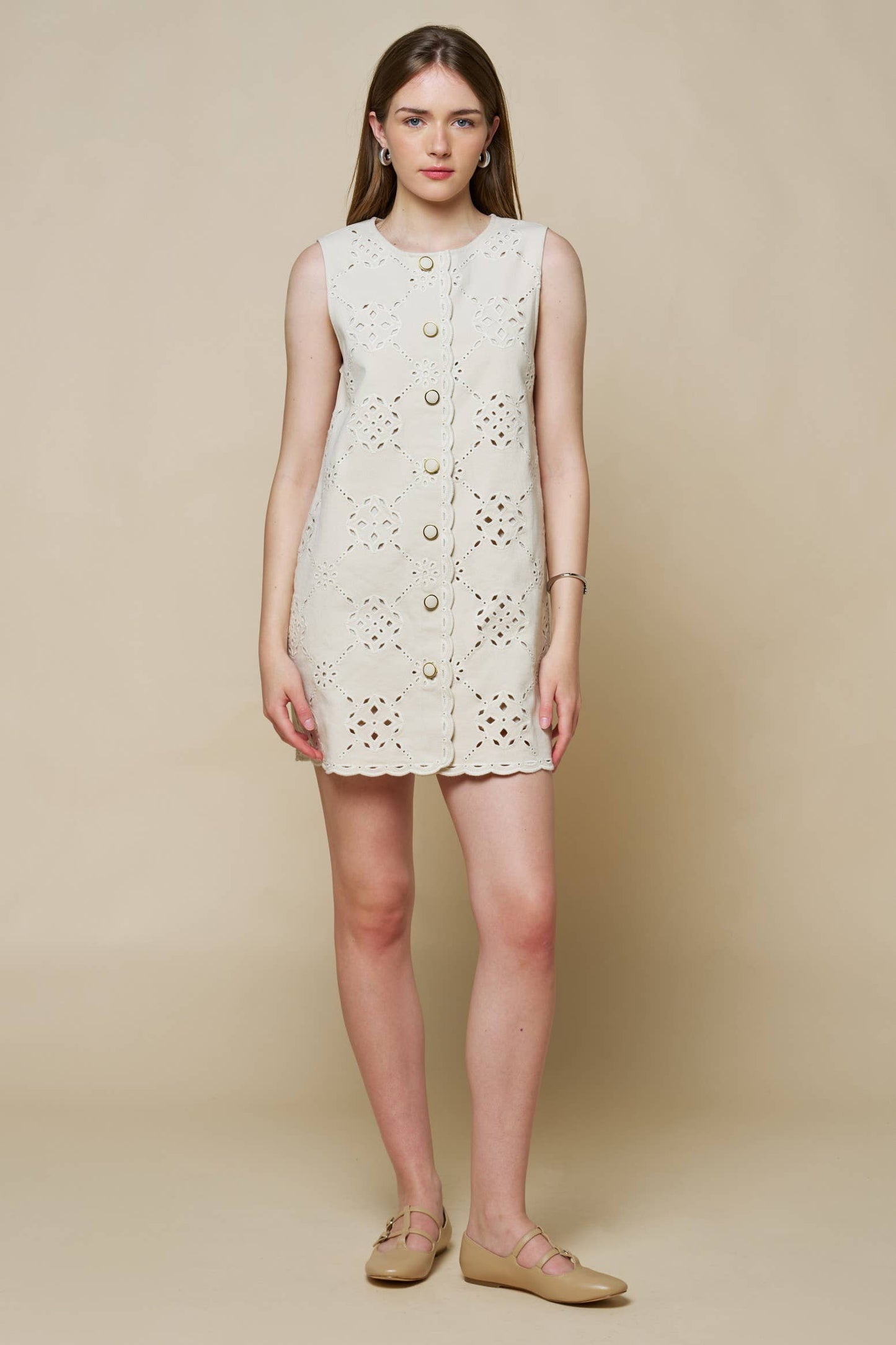 Denim Button Down Mini Shift Dress