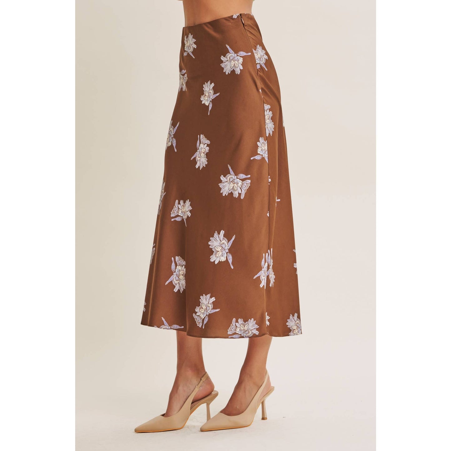 Fall Satin Midi Skirt
