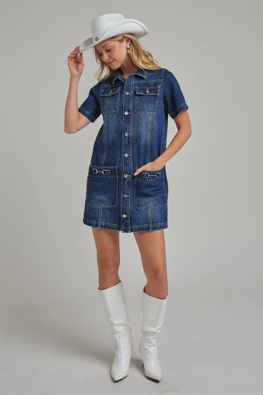 Western Denim Shirt Dress
