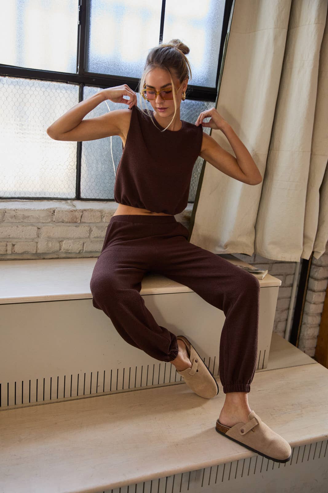 Sleeveless Bubble Hem Top