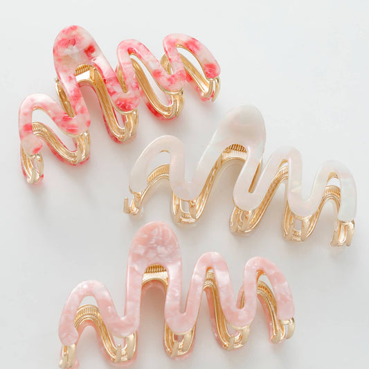 Willow Rose Large Squiggle Metal Claw Clip