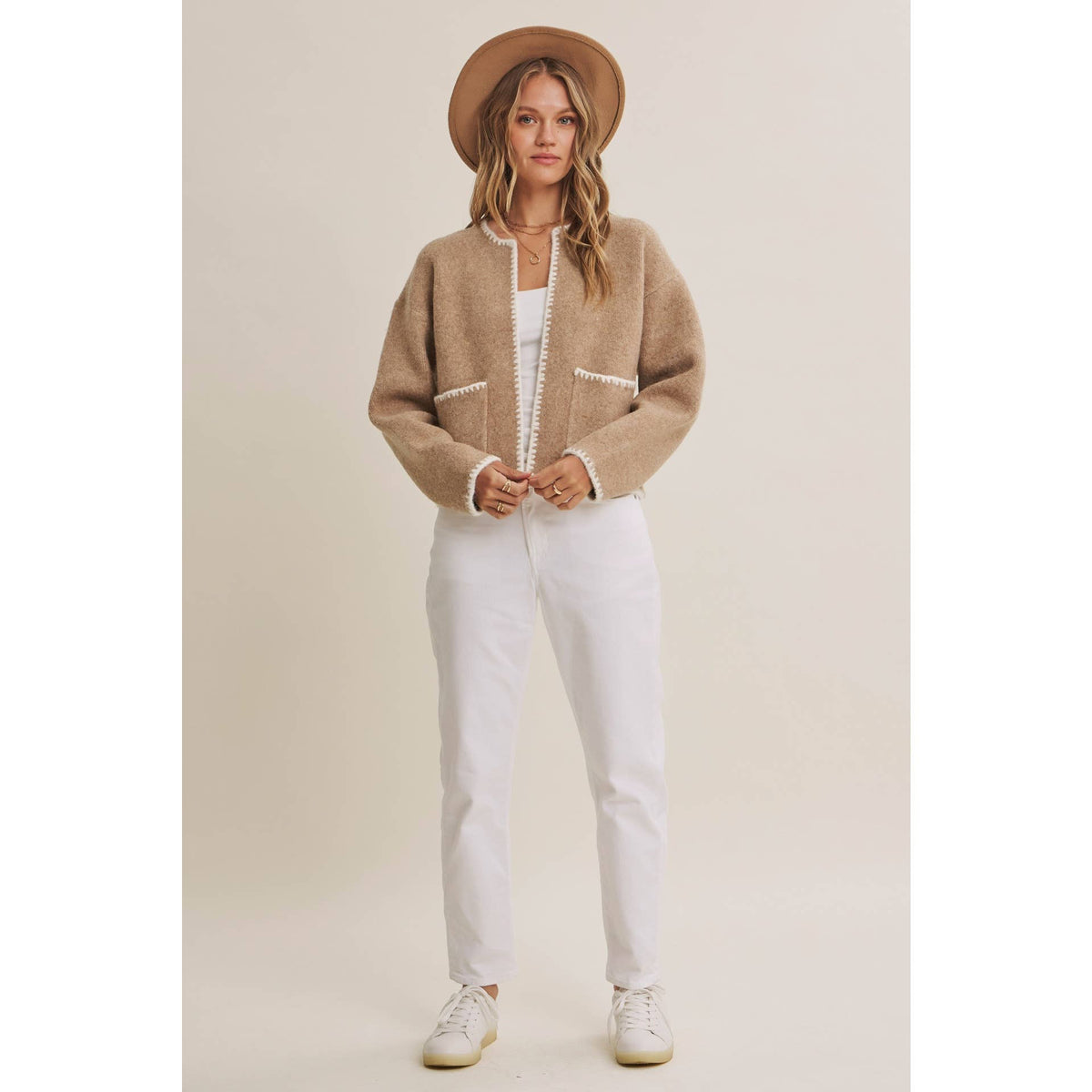 Soft Brush Wool Blend Cardigan