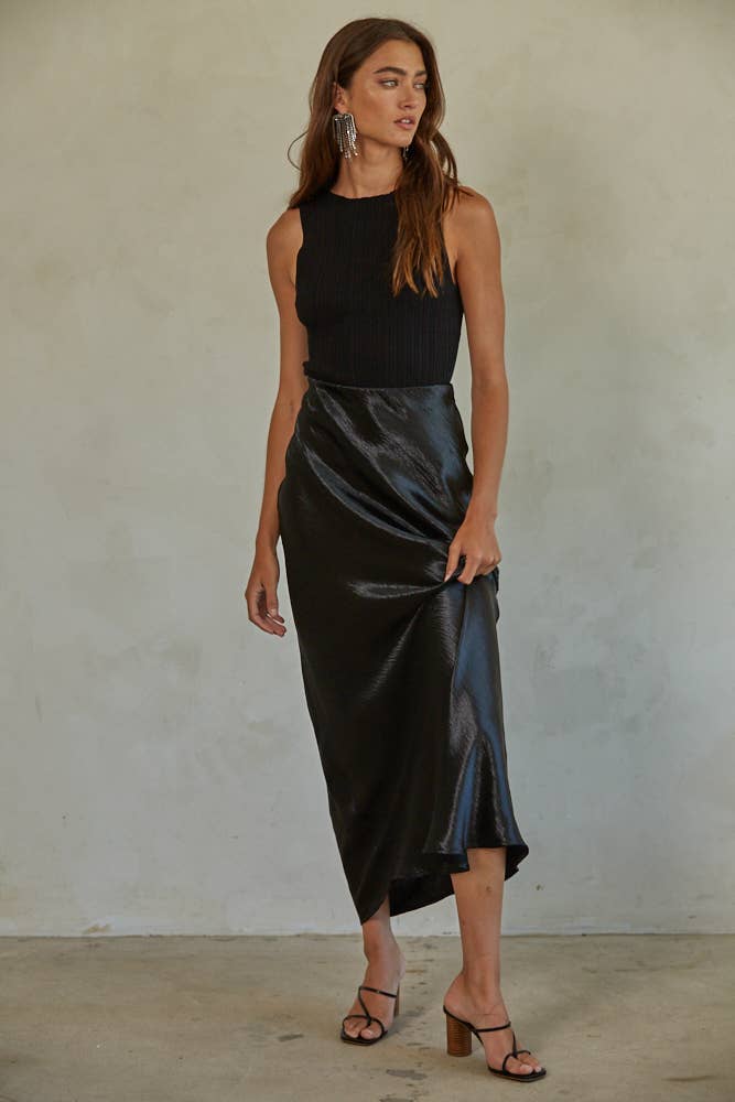 Knit Ribbed Boat Neck Sleeveless Top
