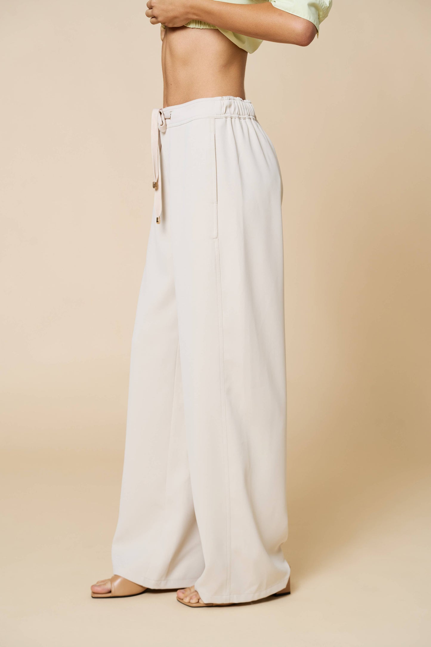 Wide Leg Draw String Pants With Pockets