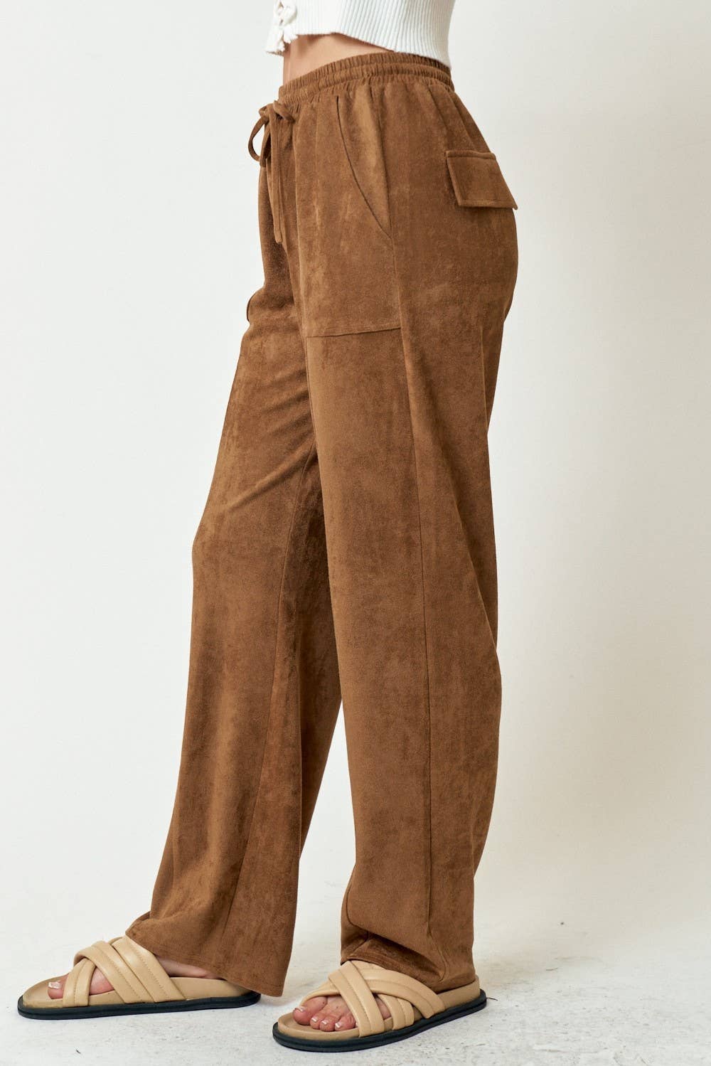 Suede Drawstring Pant